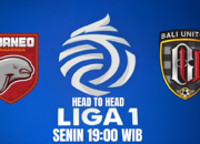 Head To Head Pertandingan Borneo FC vs  Bali United Liga 1 Indonesia