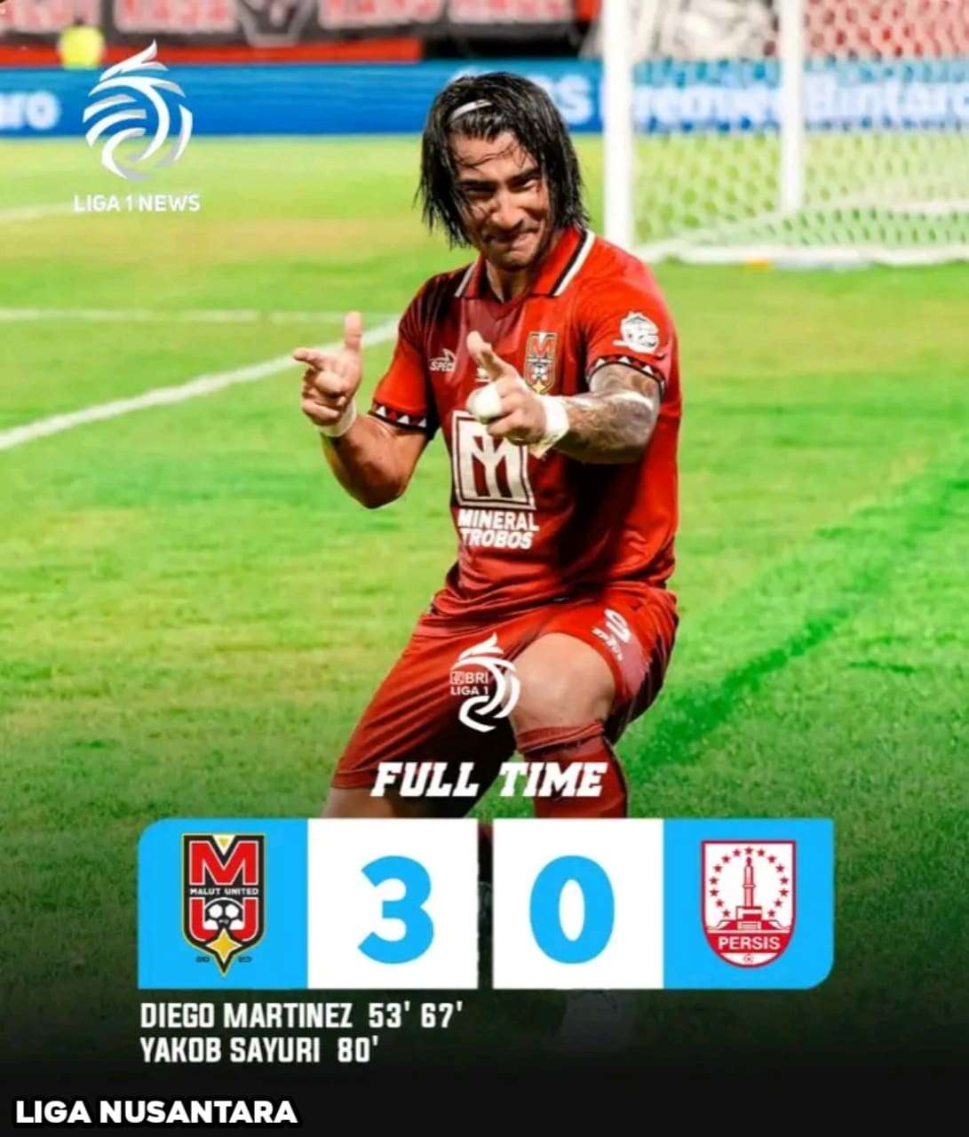 Malut United Permalukan Persis Solo Dengan Skor 3-0