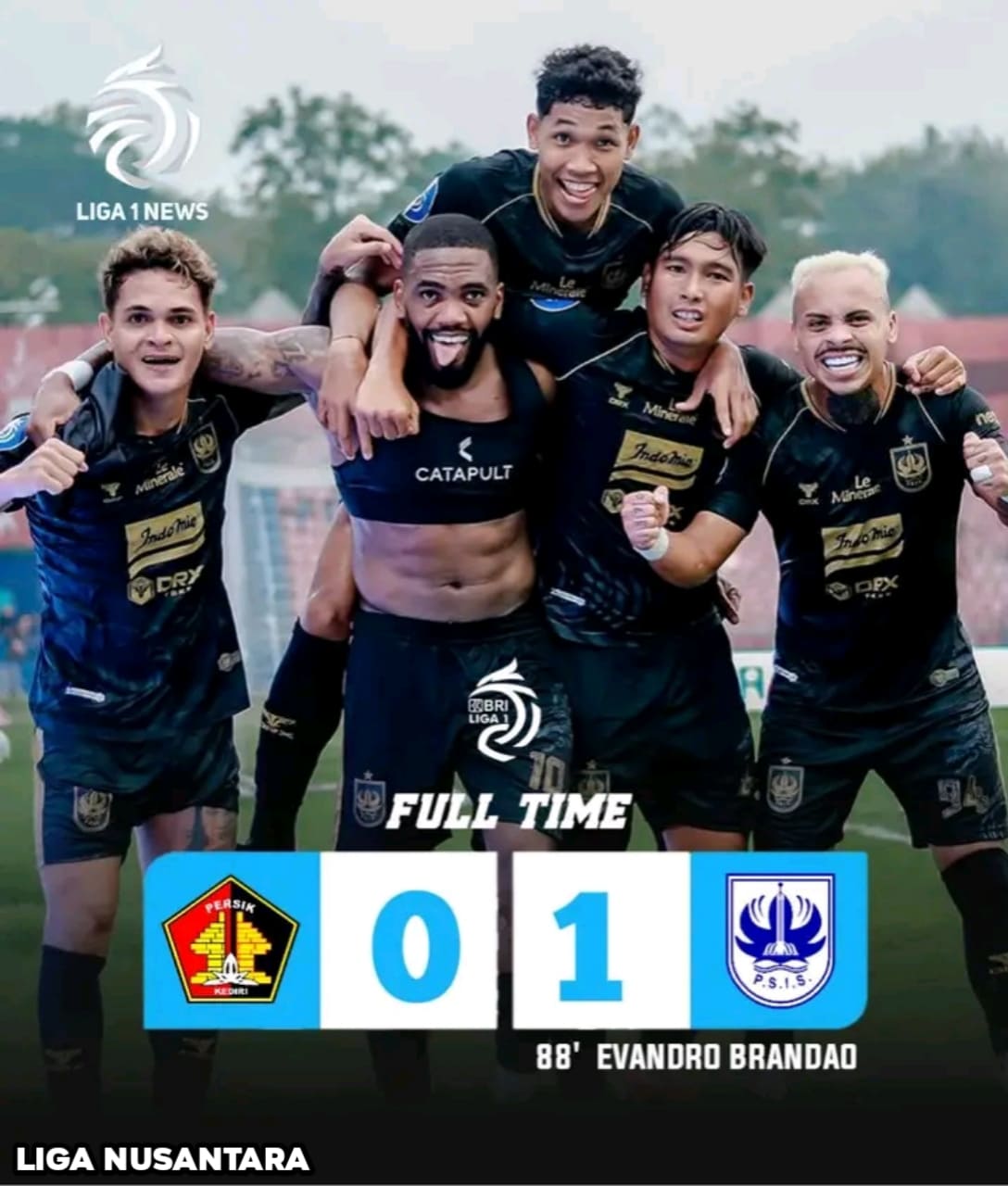 Gol Brandao di Penghujung Laga Menangkan PSIS Semarang atas Persik Kediri 1-0