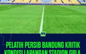 Pelatih Persib Bandung Keluhkan Kondisi Lapangan Stadion GBLA: Rumput Seperti Sintesis 