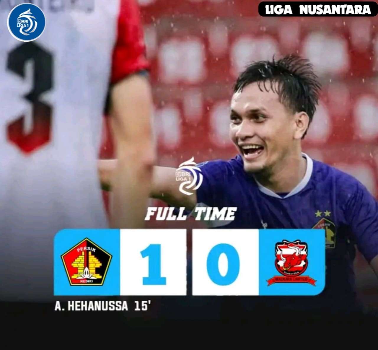 Gol Tunggal Hehanussa Berhasil Bawa Persik Kediri Menangi Derby Jatim Melawan Madura United 1-0