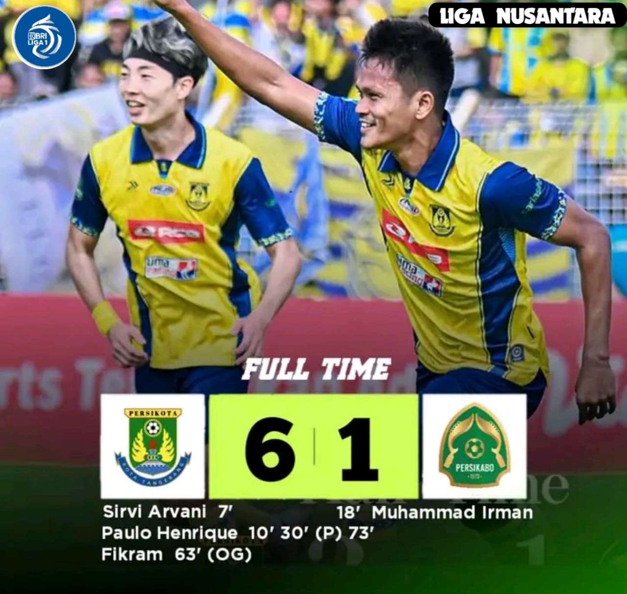 Persikota Tangerang Pesta Gol Dikandang Usai Permalukan Persikabo Dengan Skor 6-1