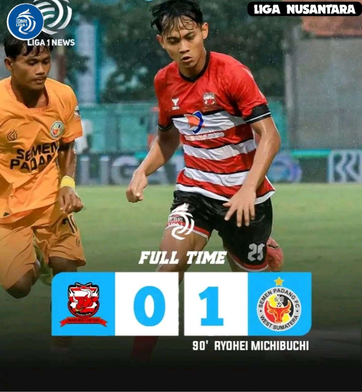 Dramatis, Semen Padang Taklukan Madura United 1-0