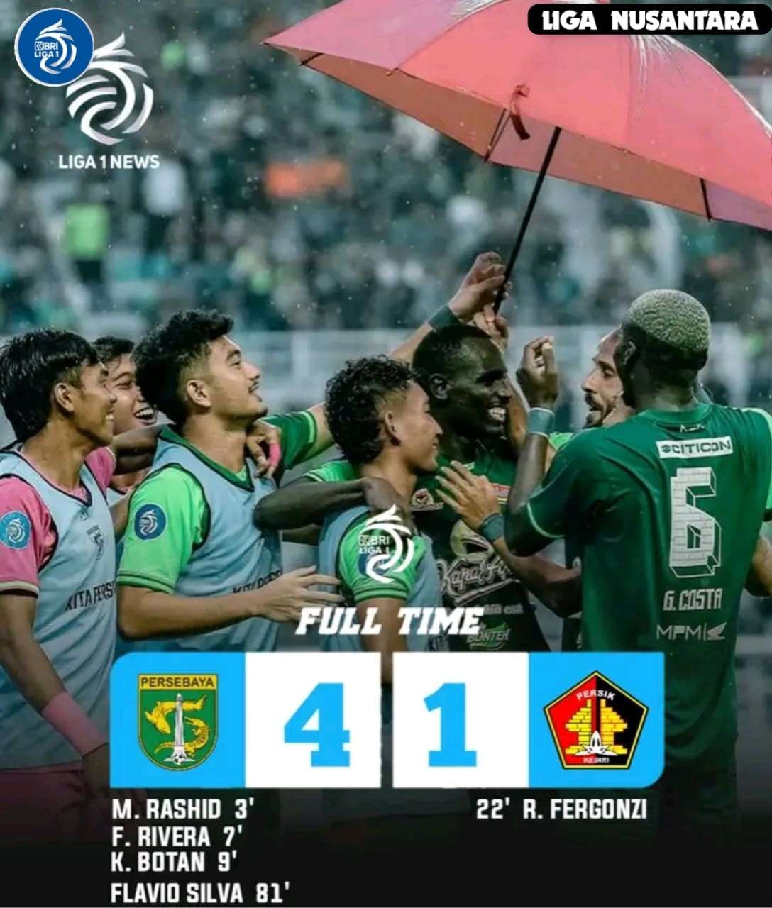 Persebaya Surabaya Ganyang Persik Kediri Dengan Skor 4-1