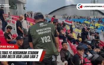 Deltras FC Bersihkan Stadion Gelora Delta Usai Laga Liga 2