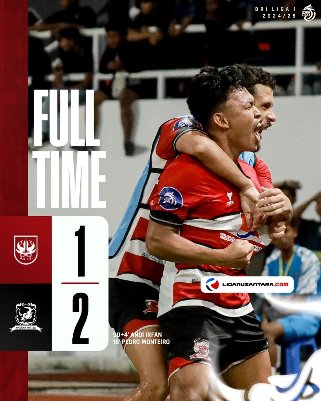 Hasil Liga 1: Madura United Berhasil Kandaskan PSIS Semarang 2-1