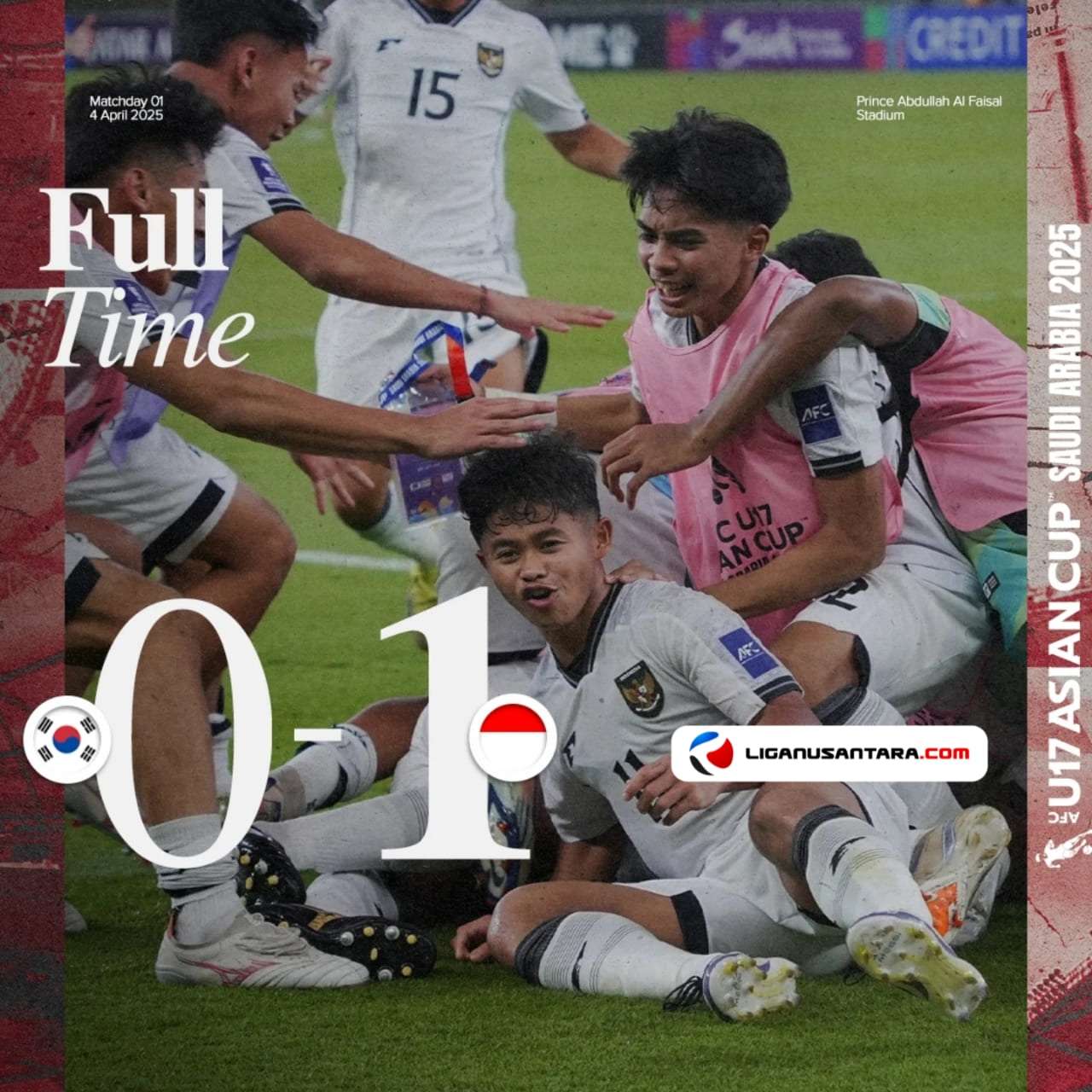 Evandra Bawa Indonesia U-17 Kalahkan Korea Selatan 1-0