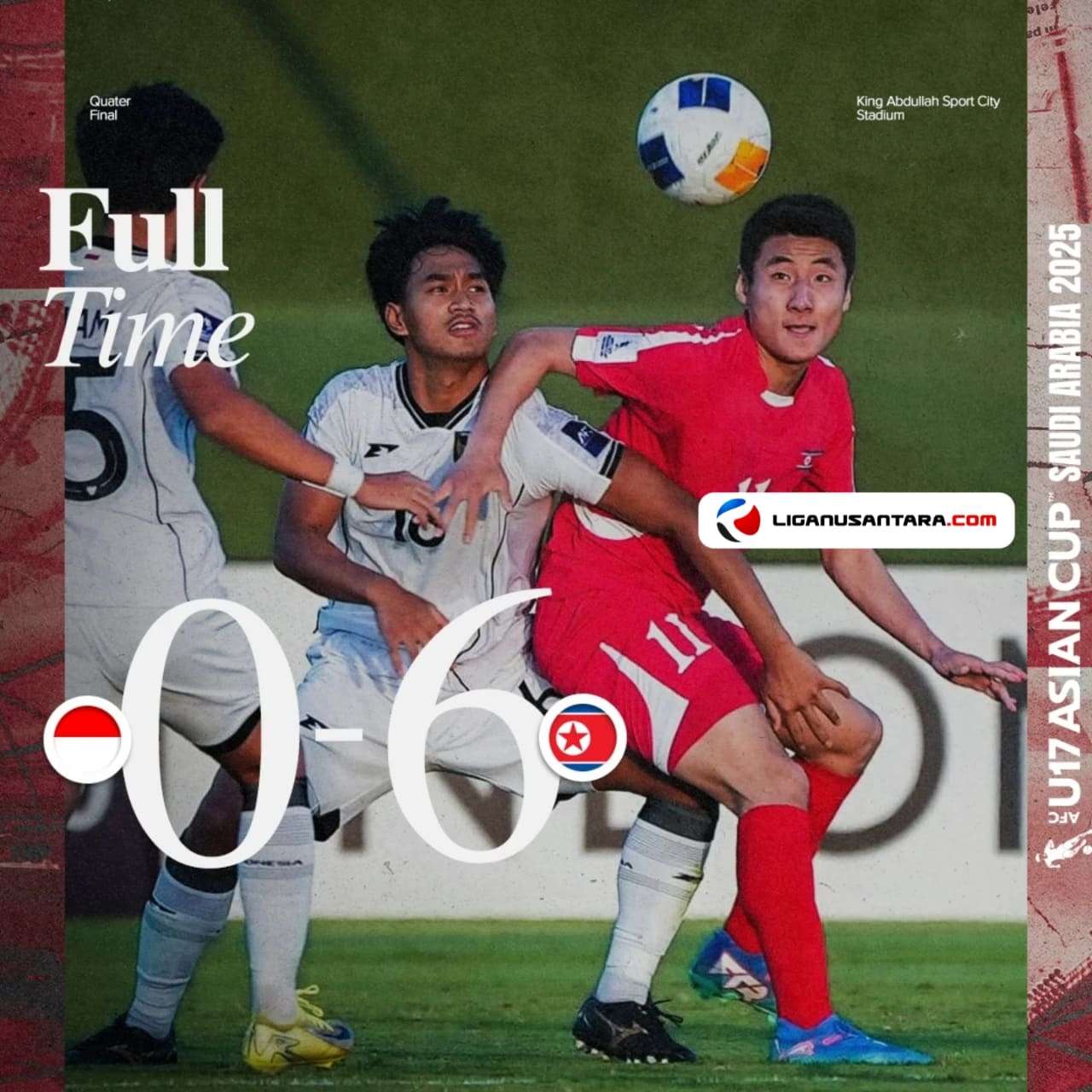 Hasil Piala Asia U-17 2025: Korea Utara U-17 6-0 Indonesia U-17