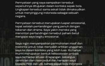 Yuran Fernandes Sampaikan Permintaan Maaf Terkait Ucapannya