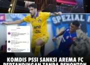 Sanksi Komdis PSSI Ke Arema Terlalu Ringan, Netizen Geram