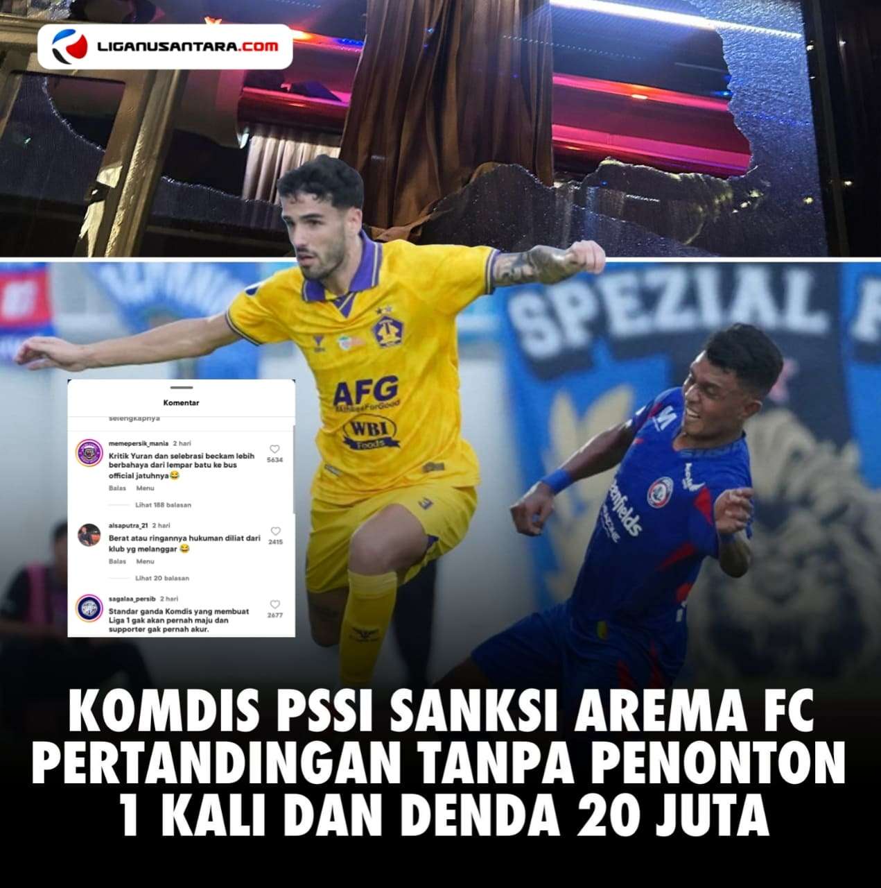 Sanksi Komdis PSSI Ke Arema Terlalu Ringan, Netizen Geram