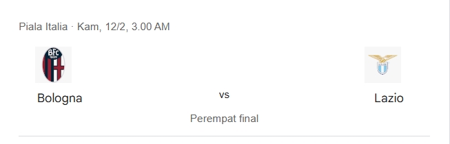Prediksi Bologna vs Lazio, 12 Februari 2026 – Coppa Italia