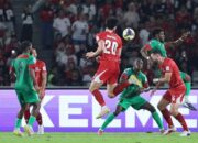 Aksi Elkan Baggott pada laga Timnas Indonesia lawan Saint Kitts and Nevis pada FIFA Series