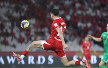 Aksi Justin Hubner pada laga Timnas Indonesia lawan St. Keitt and Nevis di FIFA Series 2026