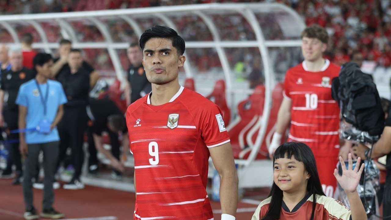 Aksi Ramadhan Sananta pada laga Timnas Indonesia vs Bulgaria pada final FIFA Series