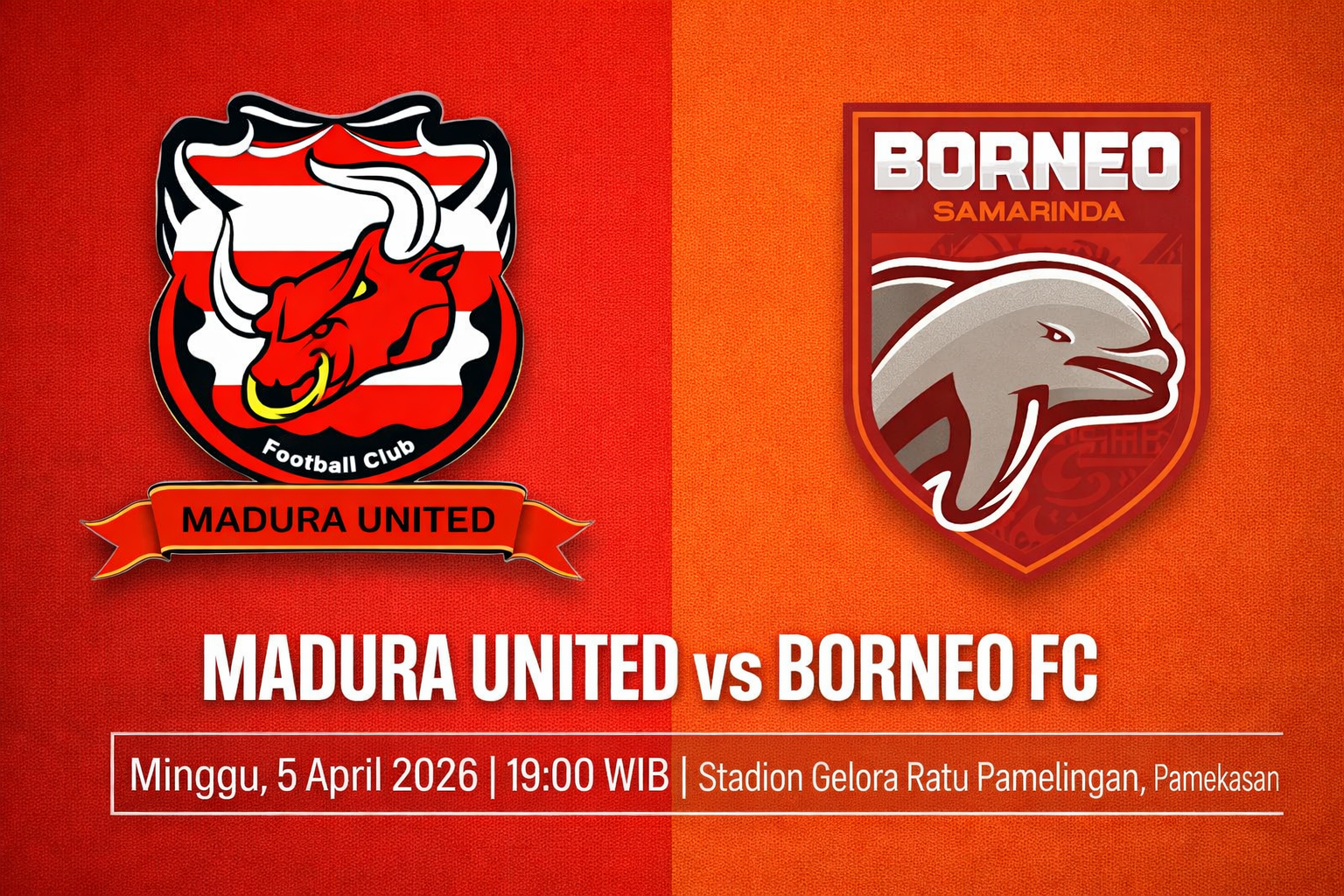 Super League: Madura United vs Borneo FC 5 April 2026