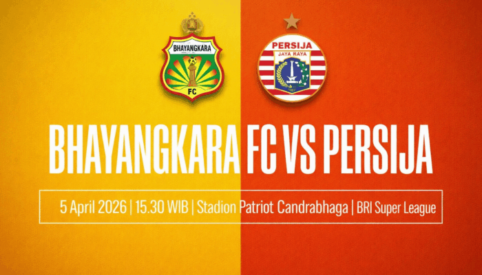 Prediksi BRI Super League: Bhayangkara FC vs Persija Jakarta, 5 April 2026