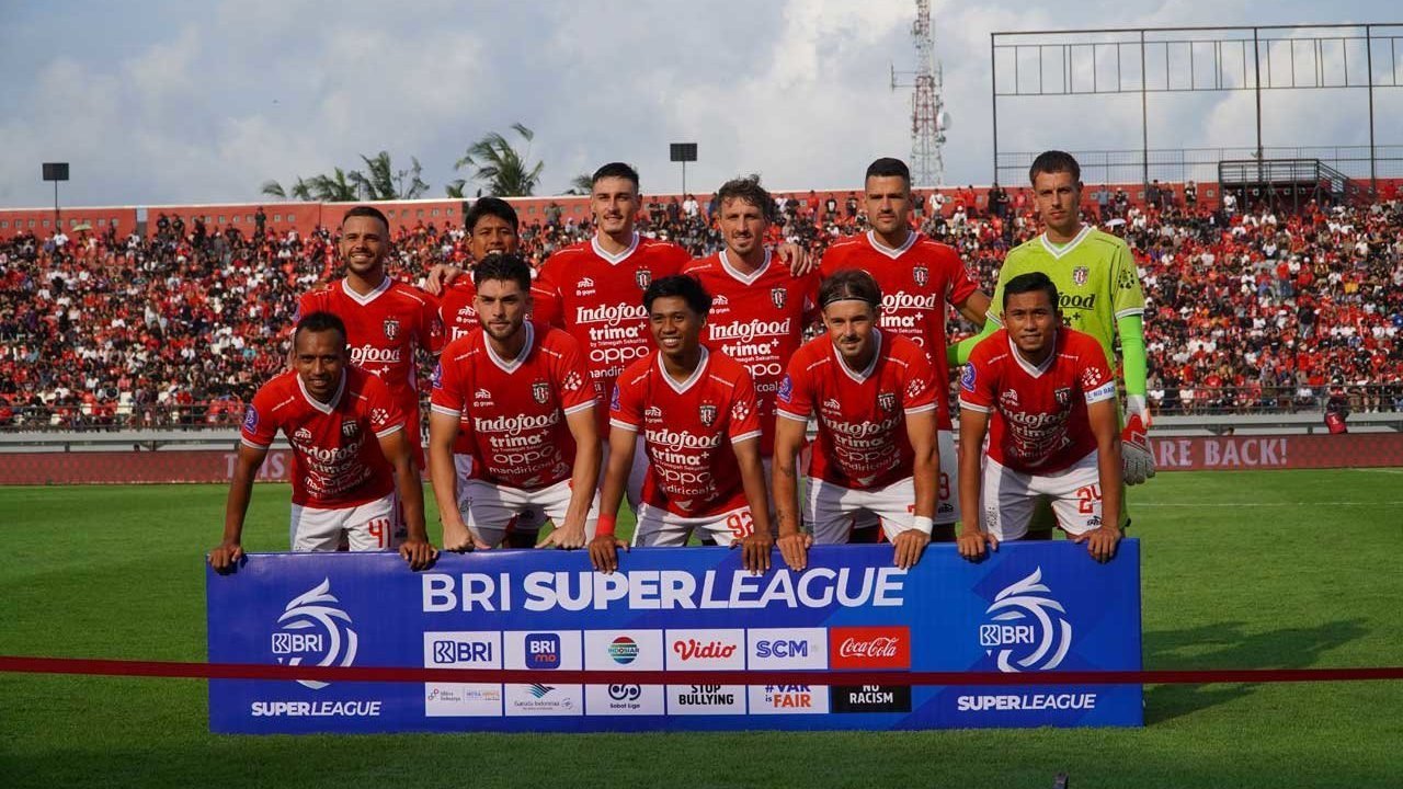 Starting XI Bali United pada laga BRI Super League 2025/2026