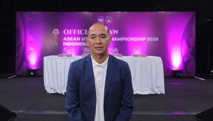 Kurniawan Dwi Yulianto ketika hadir pada undian fase grup Piala AFF U-17 2026